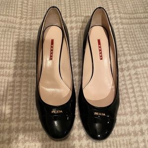 Prada chunky heel ballet flat
